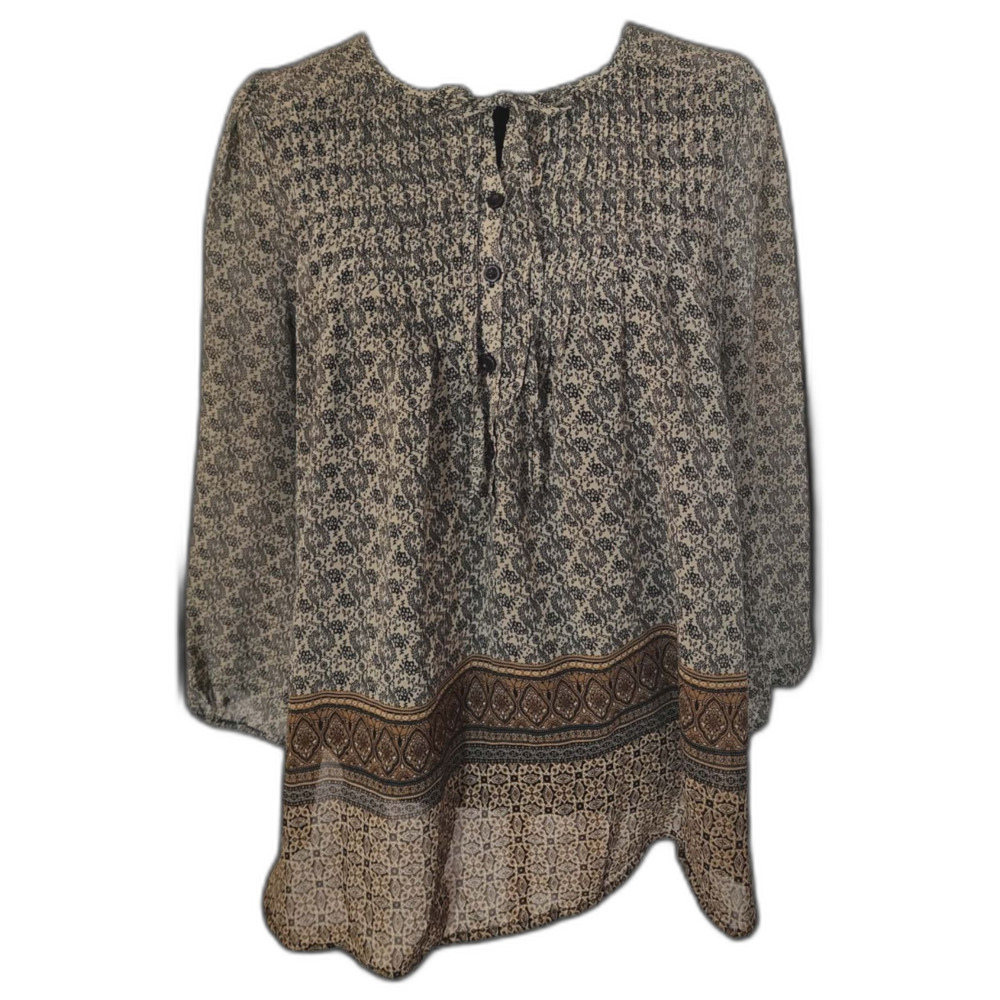 Black Note Bohemian Top Sz Med